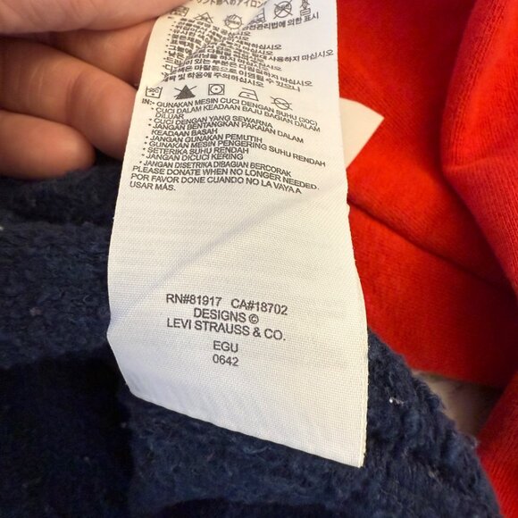 Levis Youth XL Colorblock Pullover Hoodie With Kangaroo Pocket & Logo Print - Picture 8 of 12